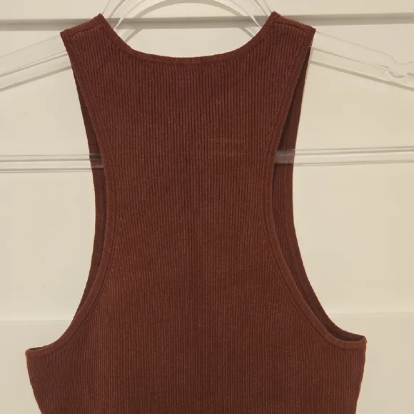 Madewell Chocolate Ribbed Tank Top - Picture 3 of 4